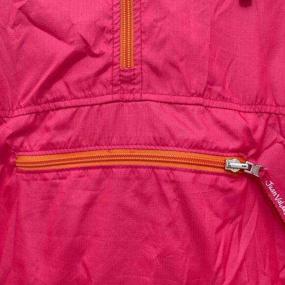 Juan Valdez Windbreaker M Pink Orange Colombia Anorak Pullover Jacket - Picture 9 of 16